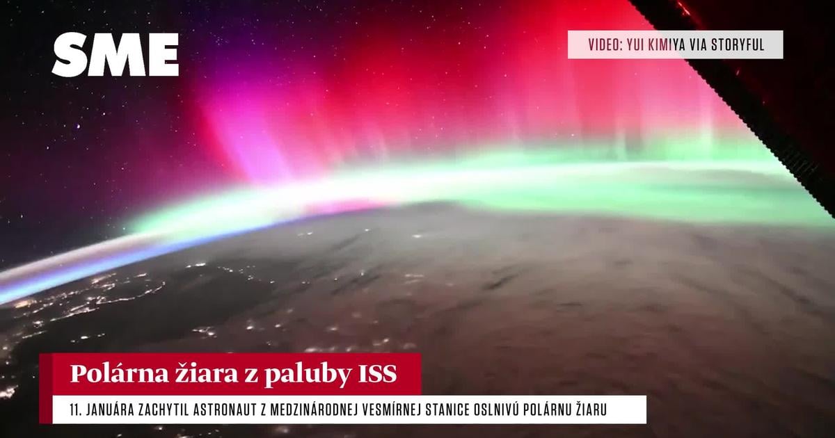 Astronaut zaznamenal mimoriadne ziarivu polarnu ziaru z ISS