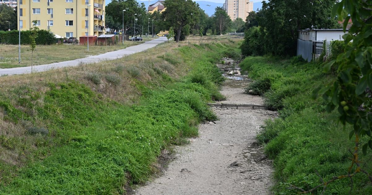Koryto rieky Bodva v Moldave je bez vody mesto situaciu vyuzilo na jeho upratanie