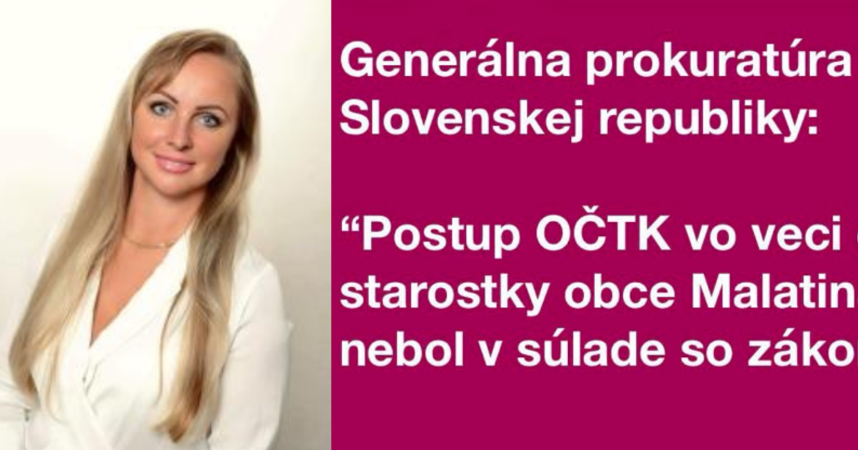 za sest rokov jedenast priestupkov generalny prokurator sa vyjadril k starostke malatinnej